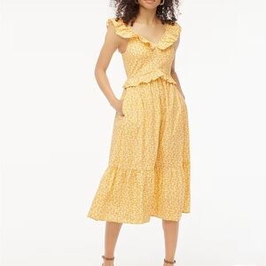 J Crew Factory Yellow Floral Dress